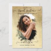 ゴールドフォイルハローフォトコラージュスウィート16 招待状 (正面)