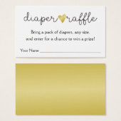 ゴールドフォイルハートおむつラッフルベビーシャワー (正面&裏面)