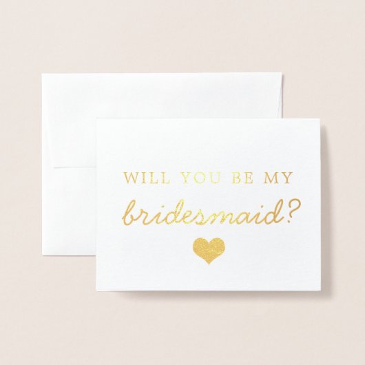 ゴールドフォイルハートは私の花嫁カードになる 箔カード (封筒付き正面)