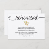 ゴールドフォイルハートクラフト紙リハーサルカード 招待状 (正面/裏面)