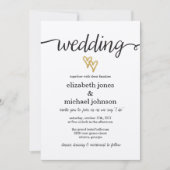 ゴールドフォイルハートクラフト紙結婚式招待状 招待状 (正面)