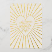 ゴールドフォイルハートクリスマスホリデーグリーティングカード 箔シーズンカード (正面)