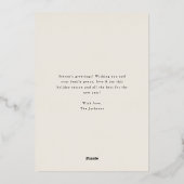 ゴールドフォイルハートクリスマスホリデーグリーティングカード 箔シーズンカード (裏面)