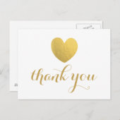 ゴールドフォイルハートサンキューポストカード ポストカード (正面/裏面)