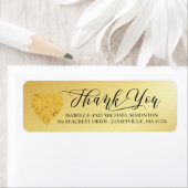 ゴールドフォイルハートサンキュー差出人住所ラベル ラベル (インサイチュ)