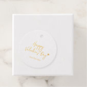 ゴールドフォイルハートハッピーバレンタインデーギフトラベル フェイバータグ (箱)