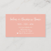 ゴールドフォイルハートパステル抽象芸術サロン ロイヤリティカード (裏面)