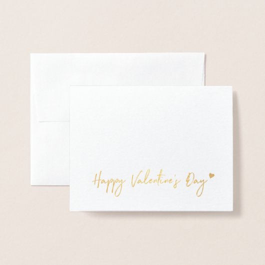 ゴールドフォイルハートリースバレンタインズデイカード 箔カード (封筒付き正面)