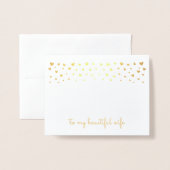 ゴールドフォイルハートリースバレンタインズデイカード 箔カード (封筒付き正面)