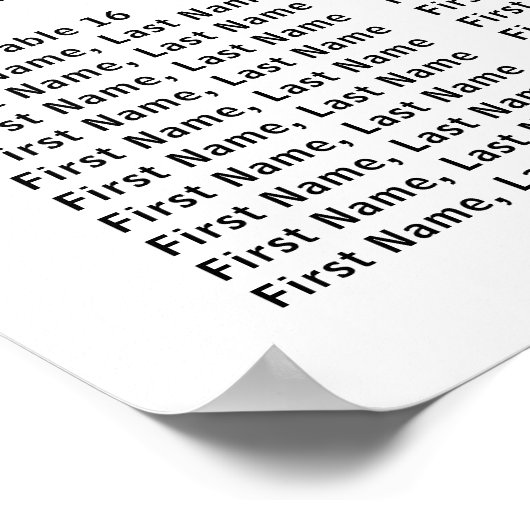 ゴールドフォイルハート20台結婚の座席表 ポスター (角)