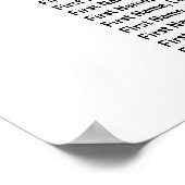 ゴールドフォイルハート9結婚テーブルの座席表 ポスター (角)