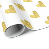ゴールドフォイルハート ラッピングペーパー (ロールコーナー)