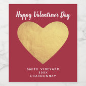 ゴールドフォイルハート ワインラベル (シングルラベル)