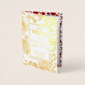 ゴールドフォイルバラと結婚ハート 箔カード (正面)