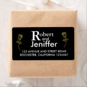 ゴールドフォイルバラの花の透結婚かしテーマ ラベル (インサイチュ)