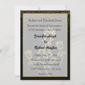 ゴールドフォイルバラ透結婚かし 招待状 (正面)