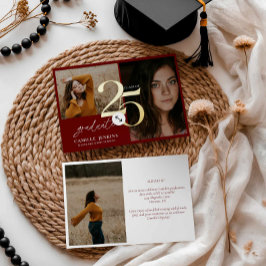 ゴールドフォイルバーガンディ卒業クラス2025パーティー 箔招待状