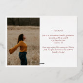 ゴールドフォイルバーガンディ卒業クラス2025パーティー 箔招待状 (裏面)