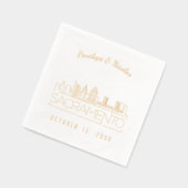 ゴールドフォイルパーソナライズされたサクラメント結婚ズナプキンス 箔ナプキン (左)