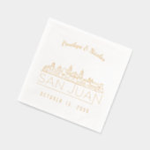 ゴールドフォイルパーソナライズされたサンフアン結婚ズナプキンス 箔ナプキン (左)