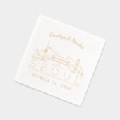 ゴールドフォイルパーソナライズされたソウルズ結婚ナプキンス 箔ナプキン (左)