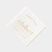 ゴールドフォイルパーソナライズされたハバナ結婚のナプキンス 箔ナプキン (右)