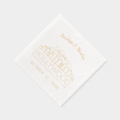 ゴールドフォイルパーソナライズされたハリウ結婚ッドナプキンス 箔ナプキン (右)