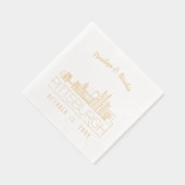 ゴールドフォイルパーソナライズされたピッツバ結婚ーグナプキンス 箔ナプキン (右)