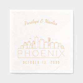 ゴールドフォイルパーソナライズされたフェニックス結婚のナプキン 箔ナプキン