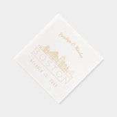 ゴールドフォイルパーソナライズされたボスト結婚ンナプキンス 箔ナプキン (右)