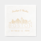 ゴールドフォイルパーソナライズされたボスト結婚ンナプキンス 箔ナプキン (正面)