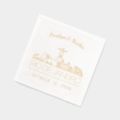 ゴールドフォイルパーソナライズされたリオデジャネイロナプキンズ 箔ナプキン (左)