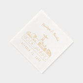 ゴールドフォイルパーソナライズされたリオデジャネイロナプキンズ 箔ナプキン (右)