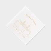 ゴールドフォイルパーソナライズされたリマ結婚ナプキンス 箔ナプキン (右)
