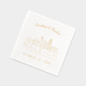 ゴールドフォイルパーソナライズされたローリー結婚ズ・ナプキンス 箔ナプキン (左)