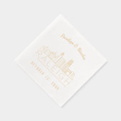 ゴールドフォイルパーソナライズされたローリー結婚ズ・ナプキンス 箔ナプキン (右)