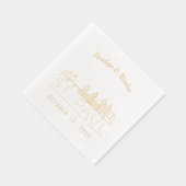 ゴールドフォイルパーソナライズされた・セントポール結婚ズ・ナプキンス 箔ナプキン (右)
