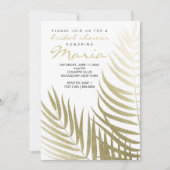 ゴールドフォイルパーム葉ブライダルシャワー 招待状 (正面)