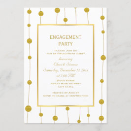 ゴールドフォイルビーズのモダンな結婚式エンゲージパーティー 招待状