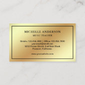 ゴールドフォイルピアノキーボードミュージシャンピアニスト 名刺 (裏面)