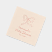 ゴールドフォイルピンクコケット弓ベビーシャワーナプキン 箔ナプキン (左)