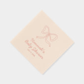 ゴールドフォイルピンクコケット弓ベビーシャワーナプキン 箔ナプキン (右)