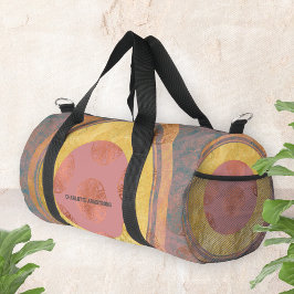 ゴールドフォイルピンクターコイズヴィンテージトレンディー名 ダッフルバッグ