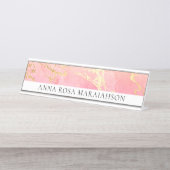 *~ゴールドフォイルピンクピーチコズミックユニバースAP3 デスクネームプレート (正面)