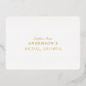 ゴールドフォイルピンクフローラブライダルシャワー保存日 箔招待状 (裏面)