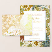 ゴールドフォイルピーコックタイポグラフィ結婚式招待状 箔カード (ディスプレー)