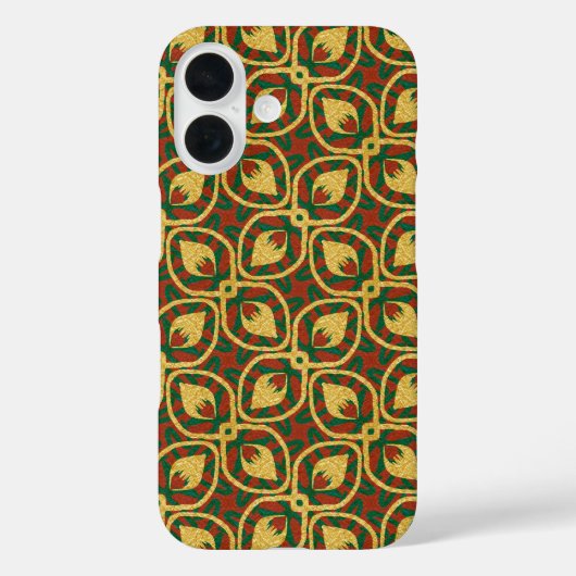 ゴールドフォイルピーコックフェザーレッドグリーン Case-Mate iPhoneケース (裏面)