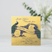 ゴールドフォイルピーコック結婚式招待状 招待状 (スタンド正面)