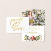 ゴールドフォイルピースジョーラブホリデークリスマスフォト 箔カード (ディスプレー)