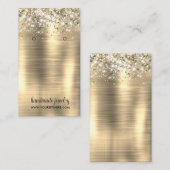 ゴールドフォイルフェイクグリッターシグネチャーイヤリングディスプレイ 名刺 (正面/裏面)
